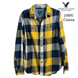 American Eagle (EUC) Men’s 100% Cotton Flannel Shirt, Size Large